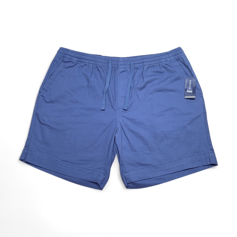 Nautica Mens Shorts XL Blue Pull-On Elastic Waist Stretch Classic Fit‎ NWT